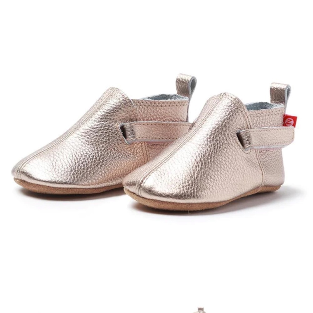 Zutano Rose Gold Leather Baby Shoe